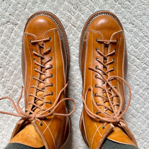 Flame Panda Monkey Boot in Conceria Cloe Natural Horsebutt & Conceria Cloe Whisky Horsebutt