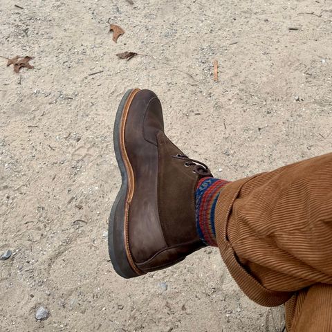 Viberg Bernhard Boot in C.F. Stead Clove Regency Calf & C.F. Stead Flint Repello Calf Suede