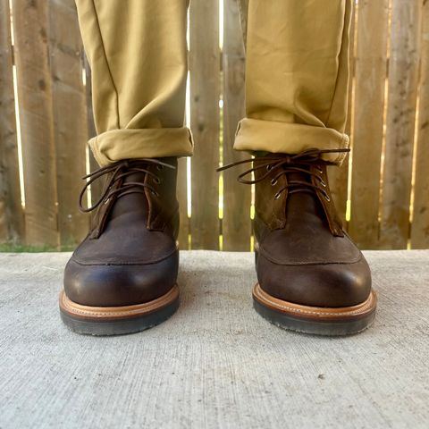 Viberg Bernhard Boot in C.F. Stead Clove Regency Calf & C.F. Stead Flint Repello Calf Suede