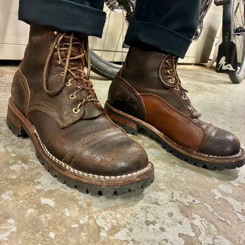 Nicks X Rose Anvil ND1 in Horween Black Waxed Flesh