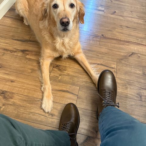 Grant Stone Edward Boot in Horween Dark Olive Chromexcel