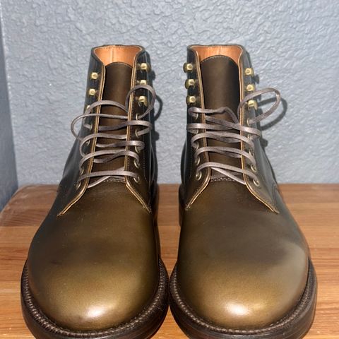 Grant Stone Edward Boot in Horween Dark Olive Chromexcel