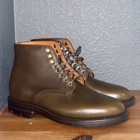 Grant Stone Edward Boot in Horween Dark Olive Chromexcel