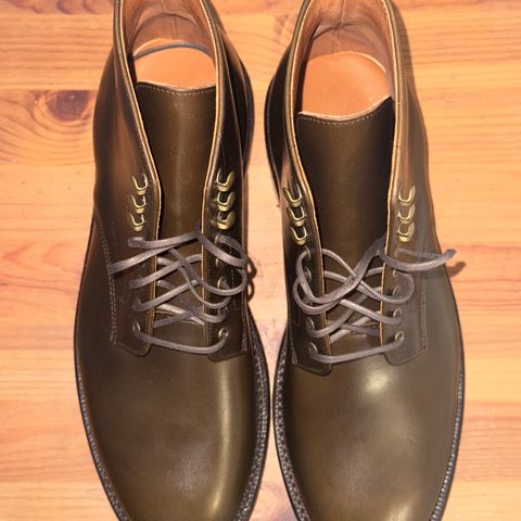 Grant Stone Edward Boot in Horween Dark Olive Chromexcel