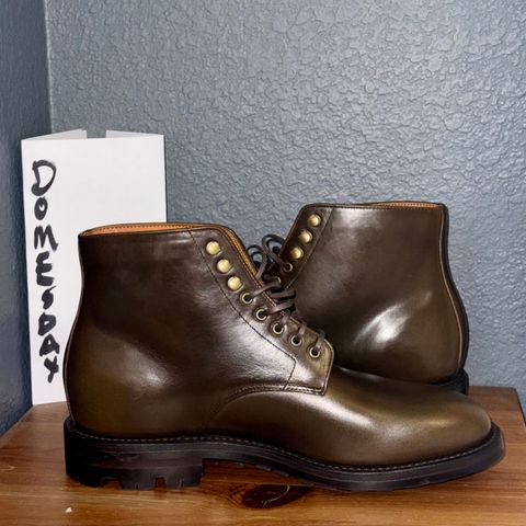 Grant Stone Edward Boot in Horween Dark Olive Chromexcel
