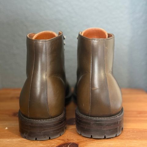 View photo of Grant Stone Edward Boot in Horween Dark Olive Chromexcel