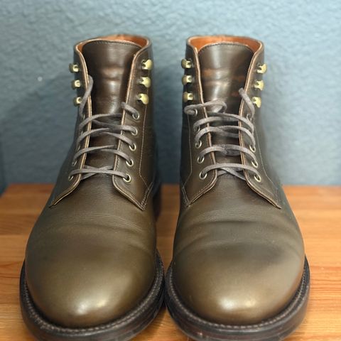 View photo of Grant Stone Edward Boot in Horween Dark Olive Chromexcel