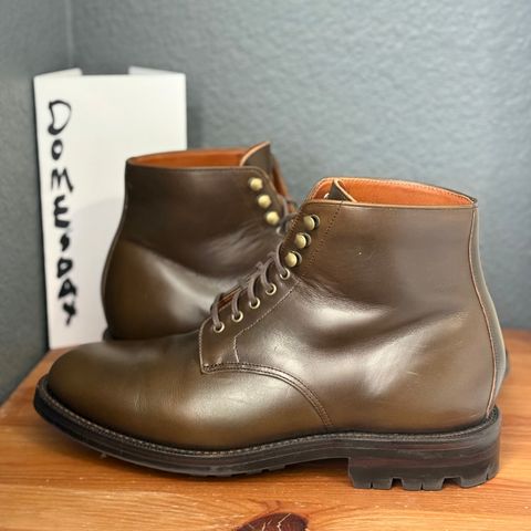 View photo of Grant Stone Edward Boot in Horween Dark Olive Chromexcel