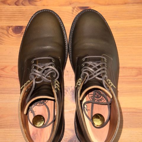 View photo of Grant Stone Edward Boot in Horween Dark Olive Chromexcel