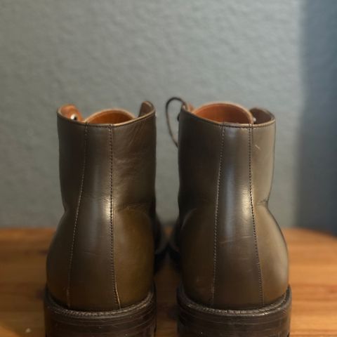 View photo of Grant Stone Edward Boot in Horween Dark Olive Chromexcel