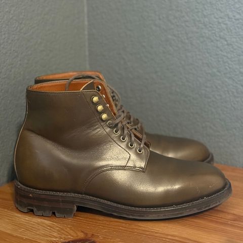 View photo of Grant Stone Edward Boot in Horween Dark Olive Chromexcel