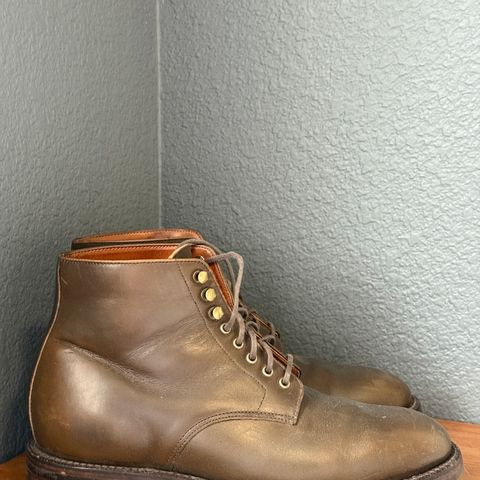 View photo of Grant Stone Edward Boot in Horween Dark Olive Chromexcel