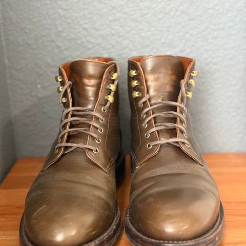 Grant Stone Edward Boot in Horween Dark Olive Chromexcel