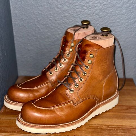 View photo of Grant Stone Brass Boot in Badalassi Carlo Saddle Tan Minerva