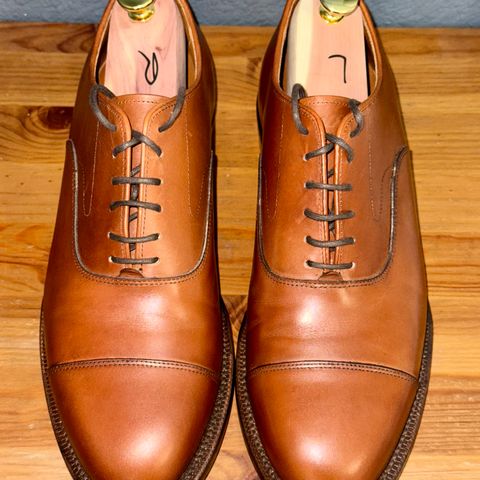 View photo of Grant Stone Cap Toe Oxford in D'Annonay British Tan Calf