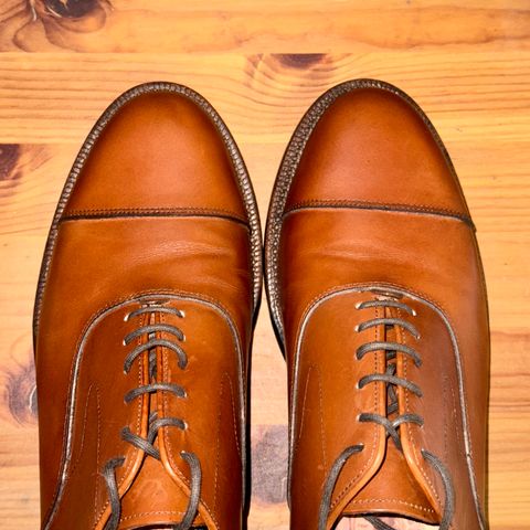 View photo of Grant Stone Cap Toe Oxford in D'Annonay British Tan Calf