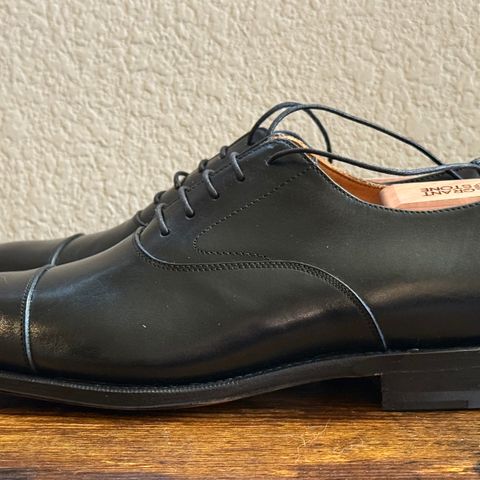 Meermin Cap Toe Oxford in Zonta Black Calf
