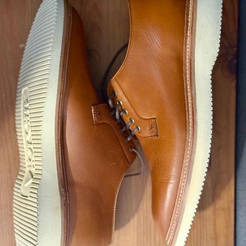 View photo of Grant Stone Plain Toe Blucher in Badalassi Carlo Saddle Tan Minerva