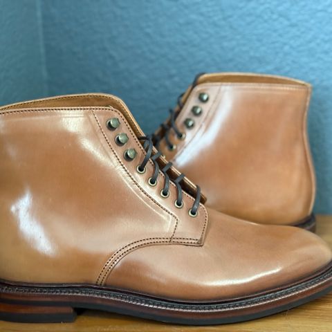 View photo of Grant Stone Edward Boot in Horween Honey Glazed Shell Cordovan