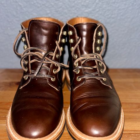 View photo of Grant Stone Diesel Boot in Horween Crimson Chromexcel