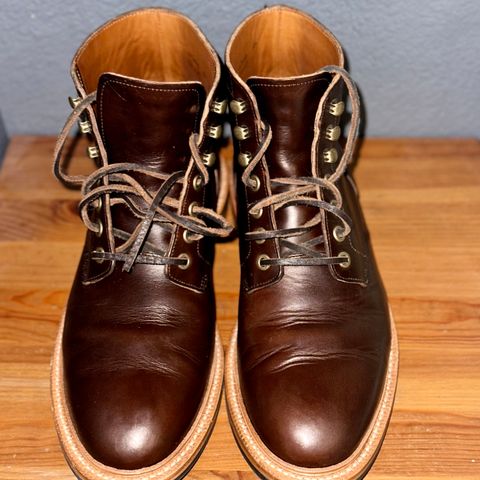 View photo of Grant Stone Diesel Boot in Horween Crimson Chromexcel