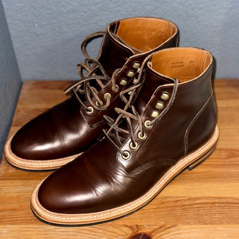 View photo of Grant Stone Diesel Boot in Horween Crimson Chromexcel