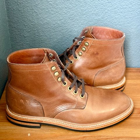 View photo of Grant Stone Diesel Boot in Horween Dune Chromexcel