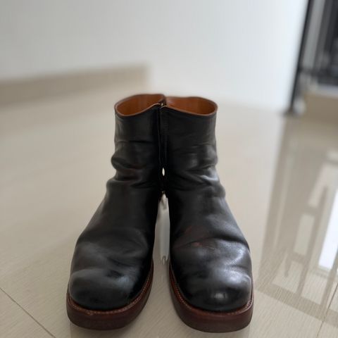 Briselblack The Stride Side Zip Boots in Maryam Natural Horsebutt Overdyed Black