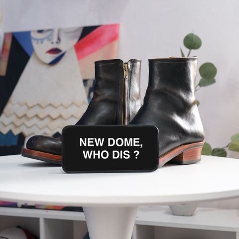 Briselblack The Stride Side Zip Boots in Maryam Natural Horsebutt Overdyed Black