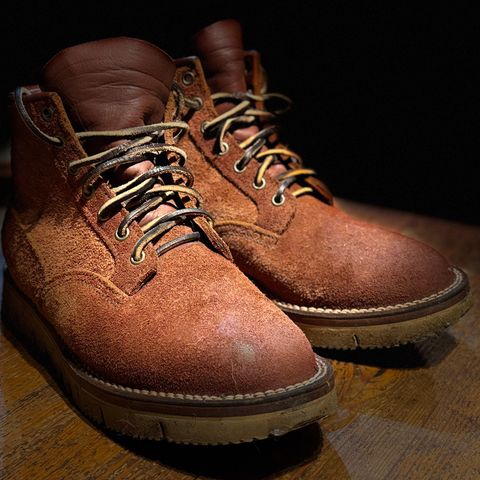 Viberg Scout Boot in Seidel Red Dog Oil Tan Roughout