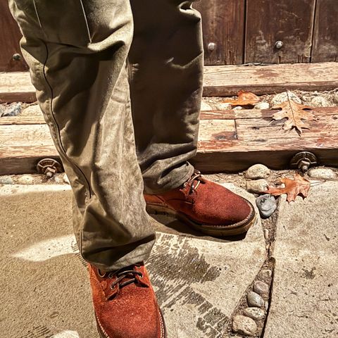 Viberg Scout Boot in Seidel Red Dog Oil Tan Roughout