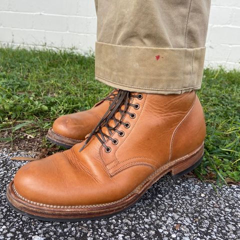 Viberg Service Boot in Raw Natural Wooly Chromexcel