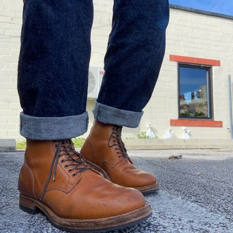 Viberg Service Boot in Raw Natural Wooly Chromexcel