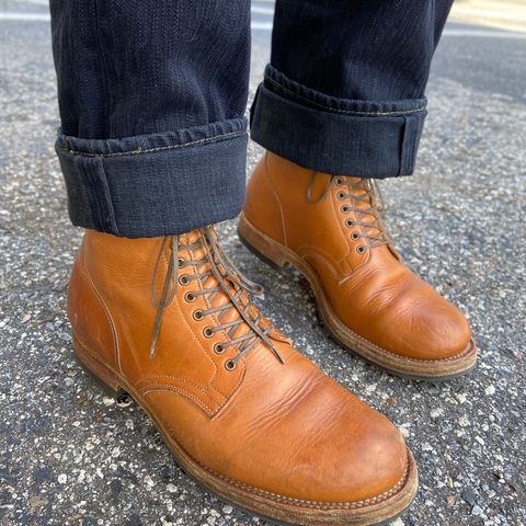 Viberg Service Boot in Raw Natural Wooly Chromexcel