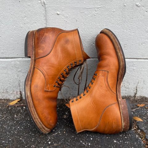 Viberg Service Boot in Raw Natural Wooly Chromexcel