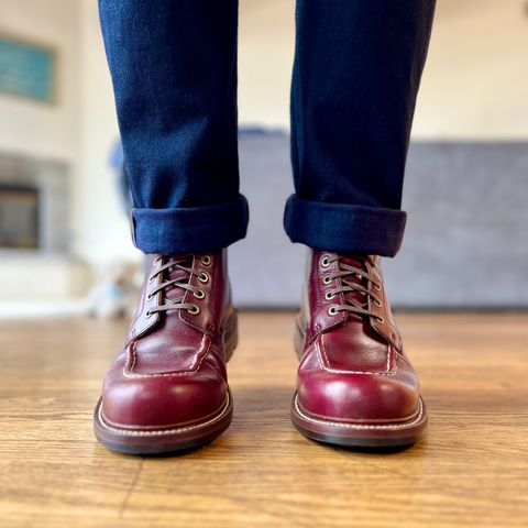 View photo of Grant Stone Brass Boot in Horween Color 8 Chromexcel