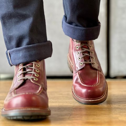 View photo of Grant Stone Brass Boot in Horween Color 8 Chromexcel