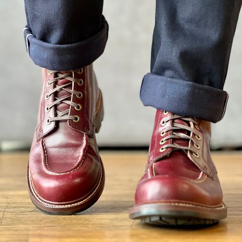 View photo of Grant Stone Brass Boot in Horween Color 8 Chromexcel