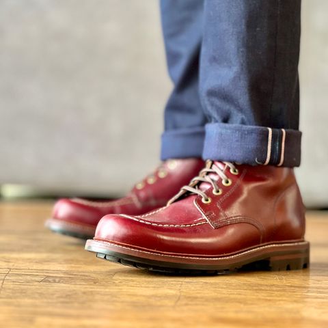 View photo of Grant Stone Brass Boot in Horween Color 8 Chromexcel