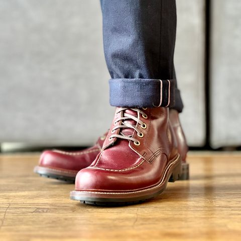 View photo of Grant Stone Brass Boot in Horween Color 8 Chromexcel