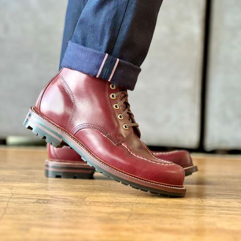 View photo of Grant Stone Brass Boot in Horween Color 8 Chromexcel