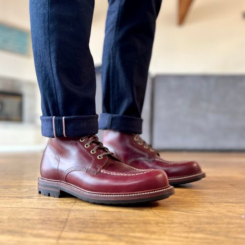 View photo of Grant Stone Brass Boot in Horween Color 8 Chromexcel