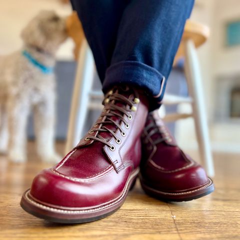 View photo of Grant Stone Brass Boot in Horween Color 8 Chromexcel