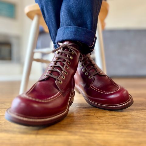 View photo of Grant Stone Brass Boot in Horween Color 8 Chromexcel