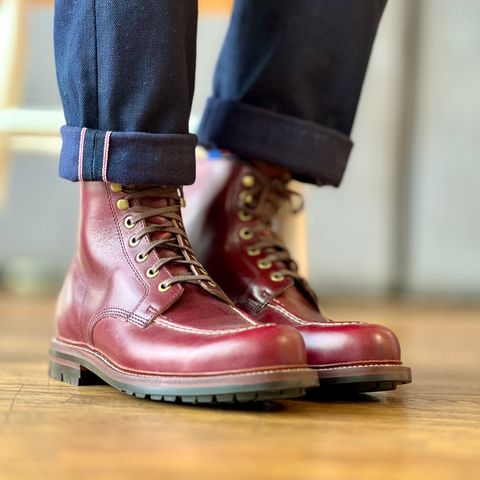 View photo of Grant Stone Brass Boot in Horween Color 8 Chromexcel