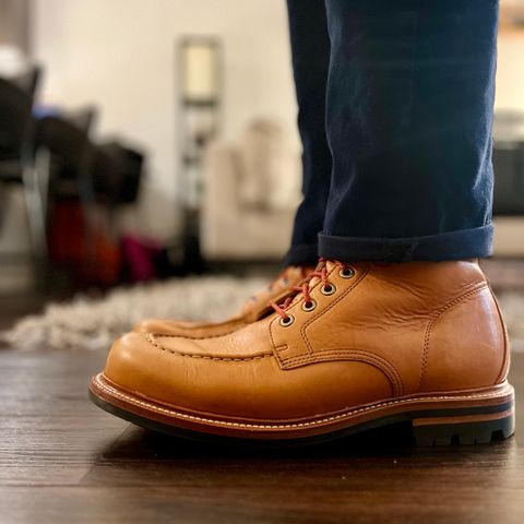 View photo of Grant Stone Brass Boot in Horween Tan Essex