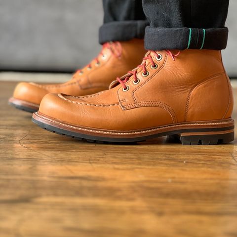 View photo of Grant Stone Brass Boot in Horween Tan Essex