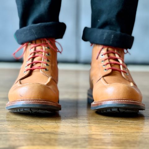 View photo of Grant Stone Brass Boot in Horween Tan Essex