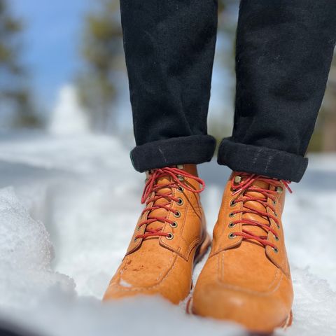 View photo of Grant Stone Brass Boot in Horween Tan Essex