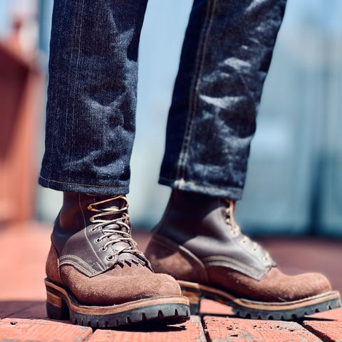 Drew's 8-Inch Logger in Brown Roughout & Brown Smooth